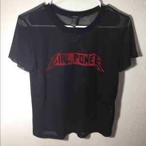 Sheer Girl Power Crop Top